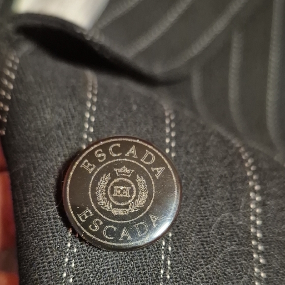 Womens Vintage Escada By Margaretha Ley  Black Striped Women's Blazer Sz 10/12 - Picture 11 of 11